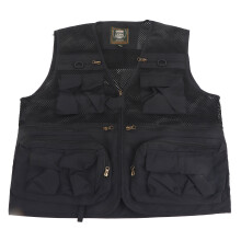(XL) Fishing Vest Breathable Quick Drying Multi Pockets Mesh Waistcoat Men