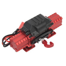 (Red) RC Car Winch Professional Aluminium Alloy Dual Motor Red