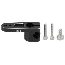 (Black) Metal Servo Arm 15T RC Steering Servo Horn Black