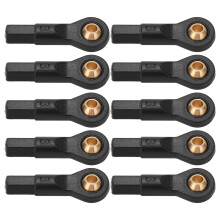 10pcs RC Tie Rod End Plastic Black 2.5mm 23mm Ball Head 1/10