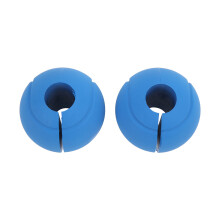 (Blue) Barbell Dumbbell Curved Bar Grip Silicone Non-Slip Thickened Black