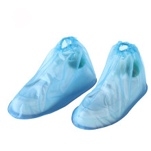 (Low Cut Blue Bottom Blue S (36‑38 Size)) Rain Shoe Cover PVC Non Slip Waterproof Thickened High Pink M (39-41)
