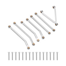 (Silver) 1/24 RC Car Chassis Link Rod Aluminum Alloy Pull Rods LWB 133.7mm Red