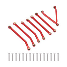 (Red) 1/24 RC Car Chassis Link Rod Aluminum Alloy Pull Rods LWB 133.7mm Red