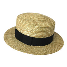 (Stramineous 56‑58cm/22‑23in) Flat Top Straw Hat Floppy Braid Sun Proof Foldable 56-58cm/22-23in