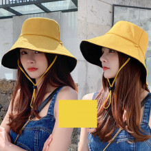 (Black + Ginger Free Size) Sun Hat Wide Brim Windproof Fishing Hiking Black Orange Free Size