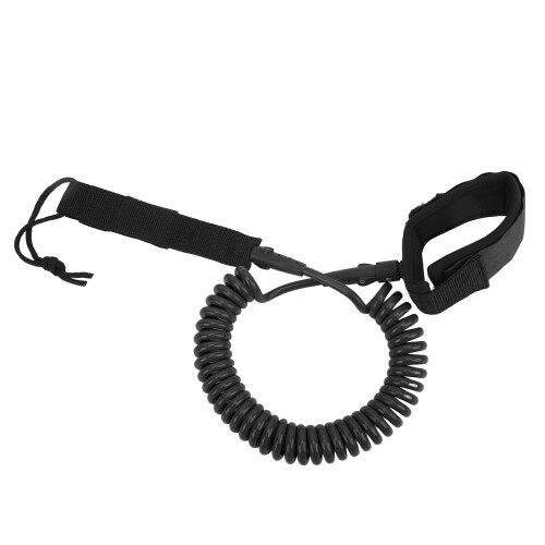 (Black) Surfing Foot Rope 7mm 10ft Coiled Spring Yellow