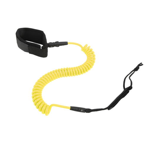 (Yellow) Surfing Foot Rope 7mm 10ft Coiled Spring Yellow 2