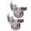 2Pcs L Bracket Caster with Brake 360 Rotating TPE Rubber 3
