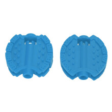 (Blue) 2 Pcs Kids Bike Pedal Plastic Tricycle Stroller Front Wheel Black