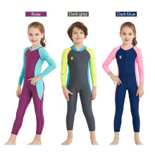 Kids Full Body Swimsuit Long Sleeve UV Protection Front Zip Quick Dry