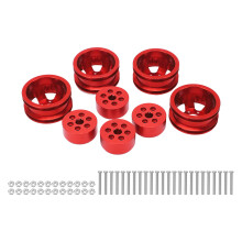 (Red) RC Wheel Rim Hub Aluminum Alloy 1/16 Model Vehicles Black