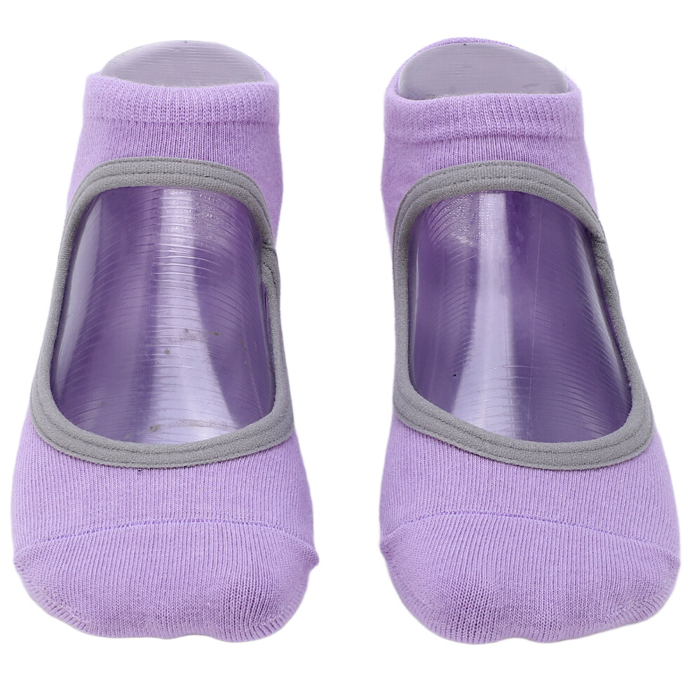(Purple) Breathable Women Pilates Socks Anti Slip Backless Yoga Socks Purple-image-OPC-PMKBYRT-NEW