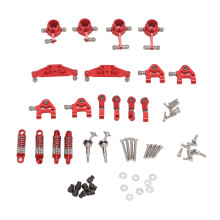 (Red) RC Car Metal Upgrade Parts Kit Shock Absorbers CVD Shaft