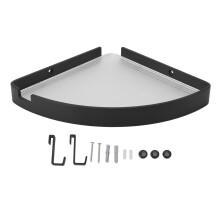 (Black) Corner Shower Shelf Wall Mounted Triangular Floating Black