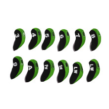 (Green) 12Pcs Putter Head Covers Blade Golf Club Neoprene Protective Green