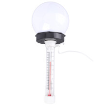 (Warm Light) Thermoscope Floating Pool Light Solar Temperature Warm Light