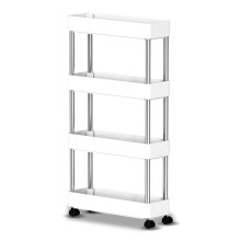 Slim Storage Cart 4 Tiers Mobile Rolling Cart