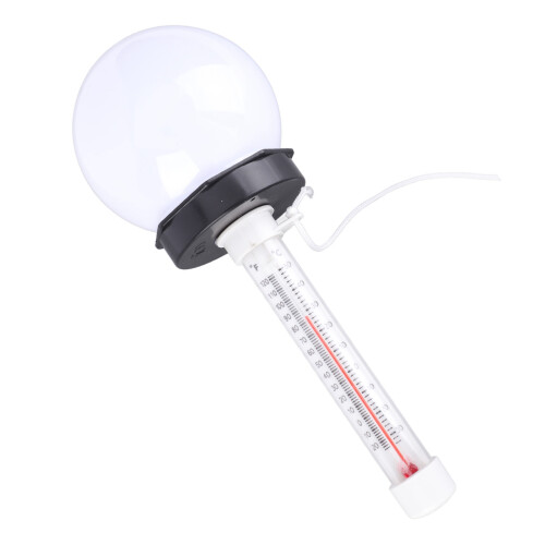 (White Light) Thermoscope Floating Pool Light Solar Temperature Warm Light 1