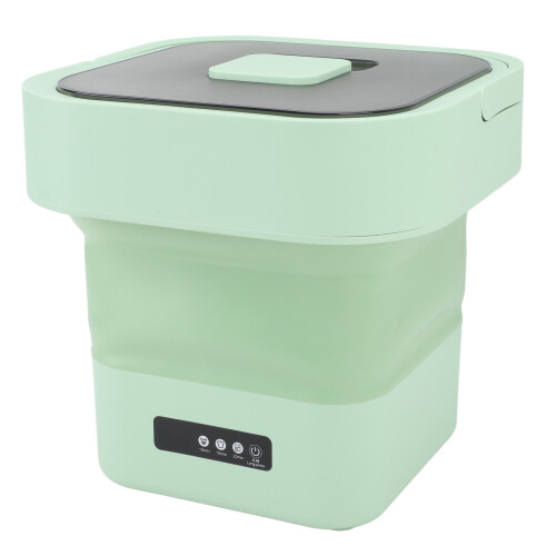 (Vert Prise UE) Portable 10L Washing Machine Auto Soft Spin Foldable Green EU 1