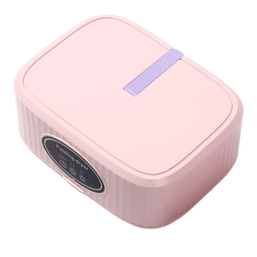 (Pink) Foldable Mini Electric Laundry Dryer Quiet Portable Light Clothes 2
