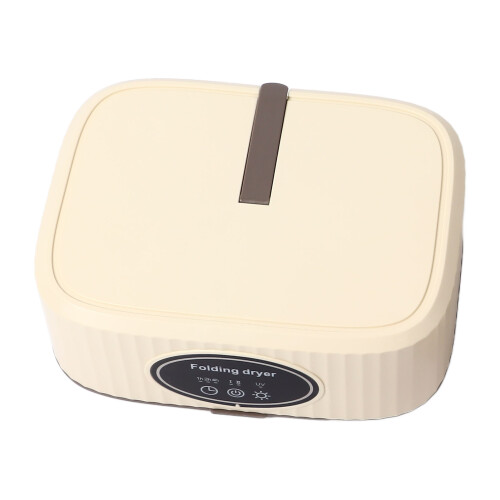 (Beige) Foldable Mini Electric Laundry Dryer Quiet Portable Light Clothes 1