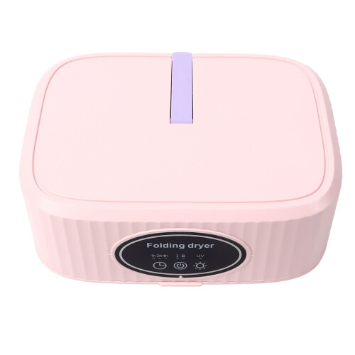(Pink) Foldable Mini Electric Laundry Dryer Quiet Portable Light Clothes 1