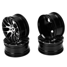 (Black) 4pcs RC Wheel Hub 52mm Aluminium Alloy for Tamiya TT-01 Black