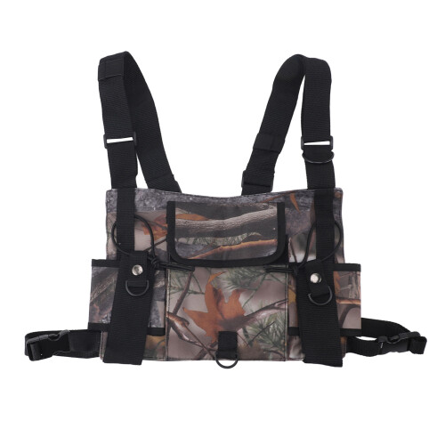 Radio Chest Harness Front Pack Pouch Vest Rig with Adjustable Straps