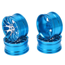 (Blue) 4pcs RC Wheel Hub 52mm Aluminium Alloy for Tamiya TT-01 Black