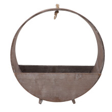 (Large Gray) Circular Wooden Wall Planter for Succulents Large White