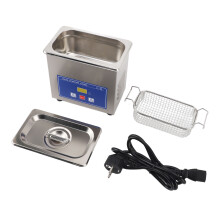 (EU Plug 220V) Ultrasound Cleaner 600ml Stainless Steel for Eyeglasses Rings 220V
