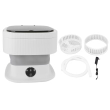 (Grey) Portable Washing Machine 40W Mini 10L Underwear Washer Travel