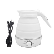 (White) 850W Foldable Electric Kettle 600ml Silicone Auto Off for Travel