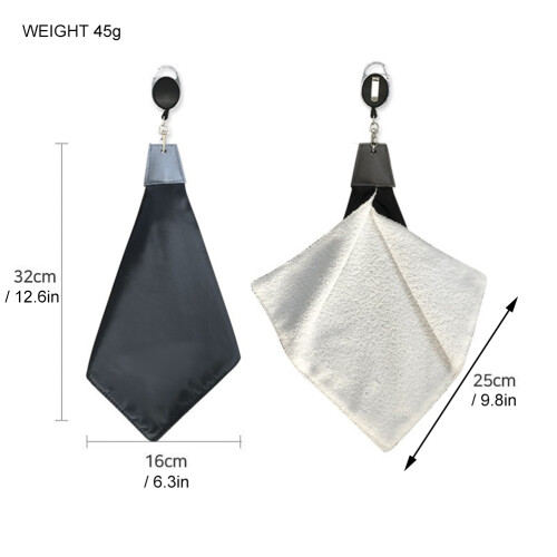 Polyester Golf Towel Microfiber Lining Easy Pull for Men Women 1