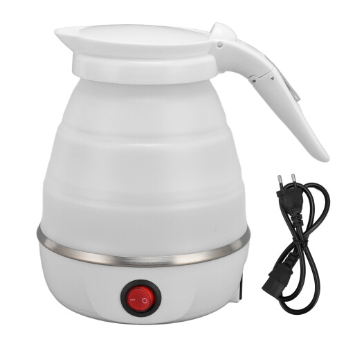 (White) Foldable Electric Kettle 600ml Fast Boiling Portable