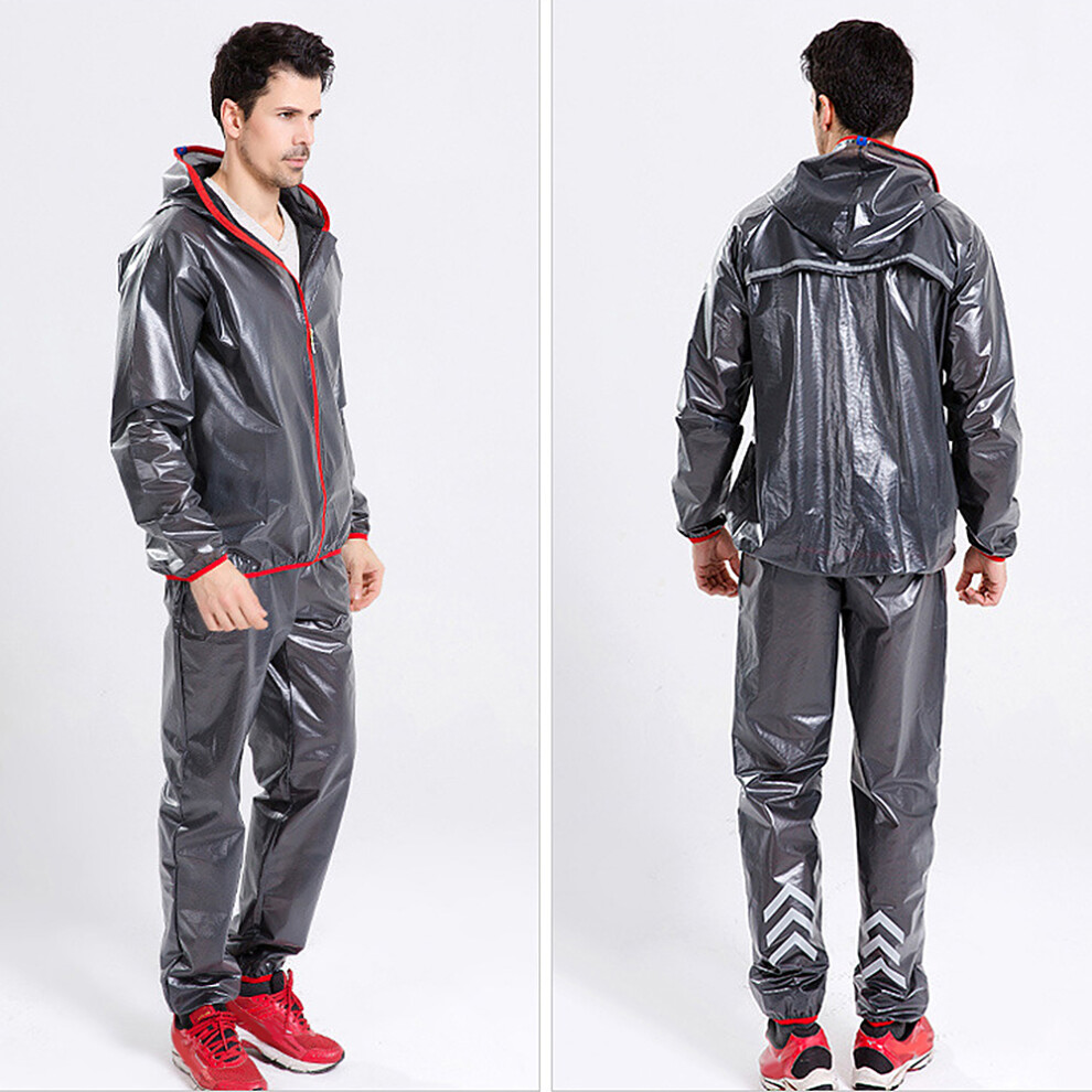 Waterproof Raincoat Pants Set Reflective Hooded For Cycling Camping 500367821480