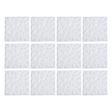 3D Textured Panels Interior Wall Decorative Matte White 500x500mm