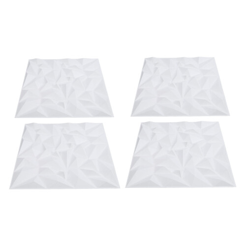 3D Textured Panels Interior Wall Decorative Matte White 500x500mm 2