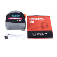 2 in 1 Digital Laser Tape Measure 130ft 16FT AutoLock Digital Display