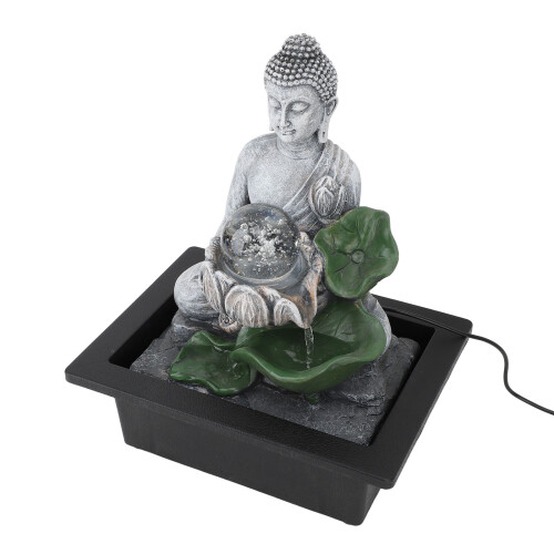 Tabletop Water Fountain Indoor Decor with LED Light Humidity Increase 2