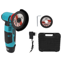 (EU Plug 100-240V) 3in Cordless Angle Grinder 12V 1500mAh Lightweight Polishing US Plug