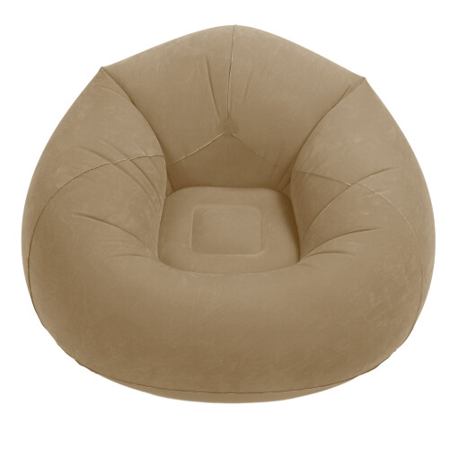 (Grey) Inflatable Sofa Flocking Portable Folding Chair Blow Up Couch Red 2