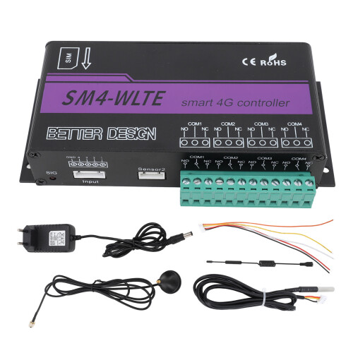 4G SMS Alarm Controller APP WEB PT100 Thermocouple Power Failure