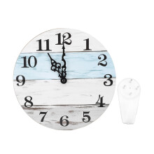 (Light Grey) 10in Frameless 3D Round Wall Clock Dark Brown