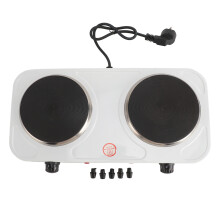 Double Cast Iron Burner 2000W Electric Hot Plate 5 Level Control
