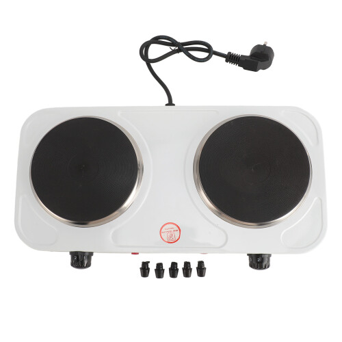 Double Cast Iron Burner 2000W Electric Hot Plate 5 Level Control