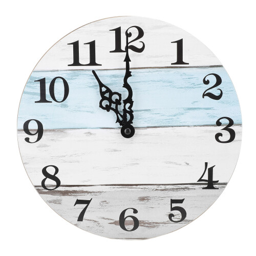 (Light Grey) 10in Frameless 3D Round Wall Clock Dark Brown 1