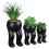3PCS Artificial Succulent Plants in Ceramic Pots with Tray 2