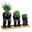 3PCS Artificial Succulent Plants in Ceramic Pots with Tray 5